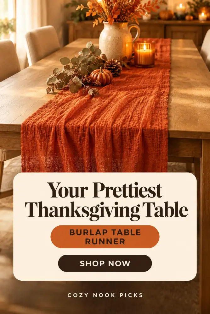 Terracotta Cheesecloth Table Runner for Stunning Thanksgiving Decor