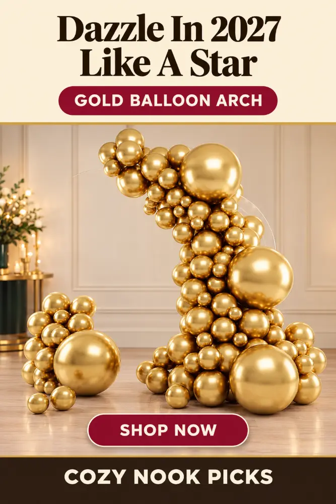 Gold Balloon Arch Kit For New Year's Eve Adds Eye-Catching Shine To Party Decor Ideas