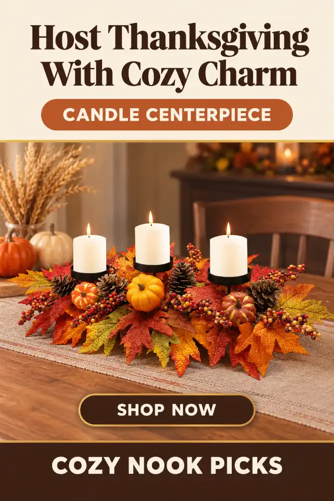 Candle Fall Table Centerpiece With Charming Pumpkins And Rustic Harvest Style